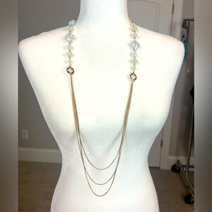 Crystal and Gold Trendy Necklace
